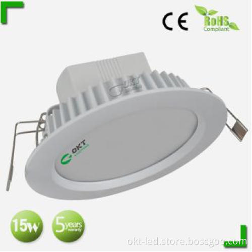 CRI>83Ra 15W 5 inch high lumen led ceilling downlights